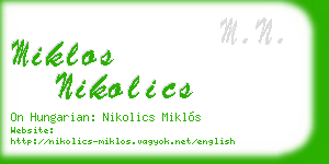 miklos nikolics business card