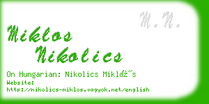 miklos nikolics business card